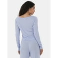 thumbnail image 3 of No Boundaries Pointelle Henley Sleep Top, Women’s XS-XXL, 3 of 5