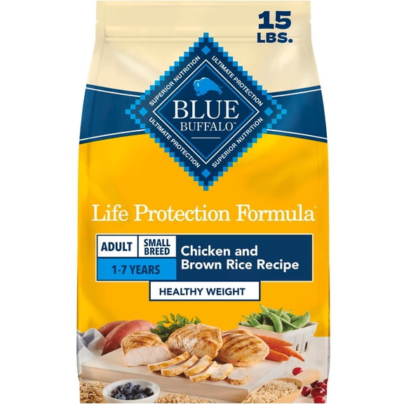 Blue Buffalo Life Protection Formula Healthy Weight Small Breed Chicken & Rice Dry Dog Food, 15 lbs.