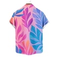 thumbnail image 6 of LEKWK Hawaiian T-Shirts for Men Short Sleeve Collared Button Down Shirts Lightweight Floral Print Loose Fit Beach Party Vacation Wear Pink XXXL, 6 of 6