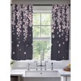 thumbnail image 2 of Spring Floral Sheer Curtains 2 Panels Set Japanese Watercolor Cherry Blossom Romantic Black Sheer Window Curtains Light Filtering Rod Pocket Voile Drapes for Bedroom Living Room 52"X72", 2 of 9