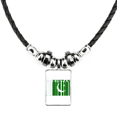 thumbnail image 1 of estado del pabellón collar a mano colgante de cuerda de cuero Unbranded M, 1 of 3