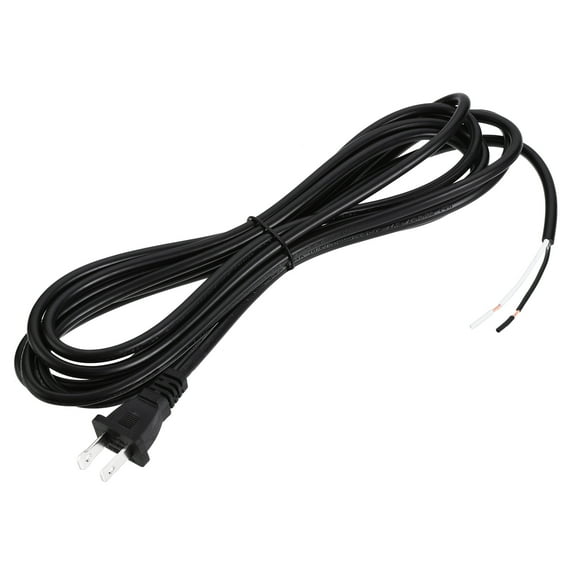 Unique Bargains US Plug Lamp Cord, SVT 18AWG Power Wire 3.5M Black, UL Listed