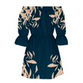 thumbnail image 5 of RYDCOT Robe à Épaules Dénudées à Manches Courtes Été Robes Bohèmes pour Femmes 2024 Imprimé Manches Évasées Robes d'Été de Vacances Robes de Plage Sélections Éclair, 5 of 5