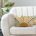 thumbnail image 5 of Sun Sunrise Lumbar Pillow Covers 12X20 Inch Set of 2 Mustard Yellow Sunshine Sunset Boho Decorative Pillow Cases Colorful Rainbow Bohemian Cushion Case Retro Home Decor For Sofa Couch Porch Outdoor, 5 of 6