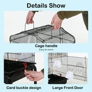 BestPet Large 64 in Metal Flight Cage with Rolling Stand, Black