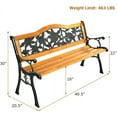 Outdoor Garden Bench, Patio Bench with Large Rose Cast Backrest ...