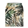 thumbnail image 4 of VBTAPA Mens Drawstring Swim Trunks Hawaiian Bathing Suit Palm Tree Print Beach Board Shorts with Pockets Lighten Sales of The Day Beige XXXL, 4 of 5