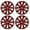 Black Lacquer & Red Lacquer, variant on (Set of 4) 13" Universal Hubcaps,Wheel Covers Snap on Full Hub Caps Fit R13 Tire & Steel Rim,ABS+PC Material (Black Matte)