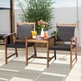 thumbnail image 1 of Costway 2-Seat Patio Rattan Bench Acacia Wood Frame Table W/Umbrella Hole Deck, 1 of 10