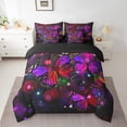 thumbnail image 2 of Lit en Sac Papillons Violets Grand 7 Pcs, Ensemble de Literie Papillon Rêveur Réversible Esthétique Rustique Design Animal, Ultra Doux et Respirant avec Couette, Draps, Taies d'Oreiller et Housses de Coussin, 2 of 5