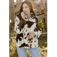thumbnail image 4 of ABPHQTO Sudadera de mujer en felpa con estampado de vaca y cuello con cremallera, 4 of 5
