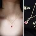 thumbnail image 3 of Rosec Jewels Lab Grown Ruby Infinity Pendant Necklace - 5X7 mm Pear Cut Ruby Necklace - AAAA Grade - Gift for Valentines, 10K Yellow Gold, 3 of 8