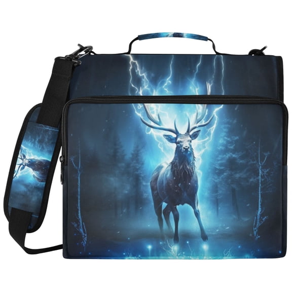 ALAZA Zipper Binder Deer Cool Pattern 2 inch 3 Ring 500 Sheet Capacity Trapper Keeper File Folder Organizer Bag