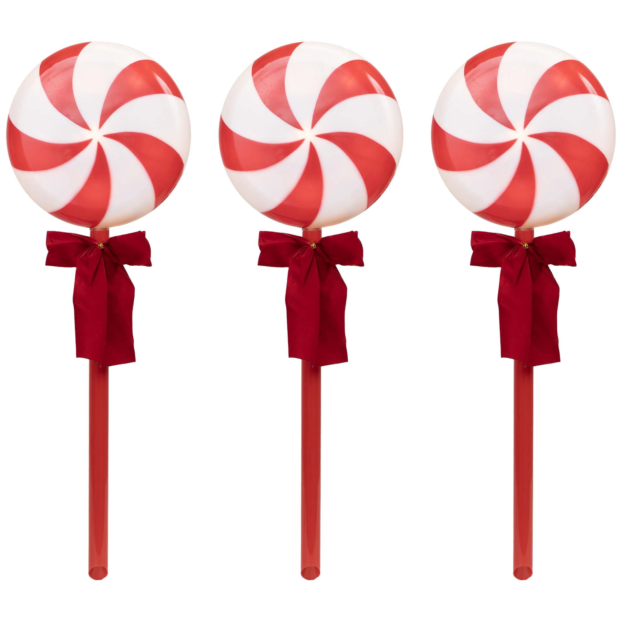 Set of 3 Peppermint Candies Christmas Pathway Markers 16"