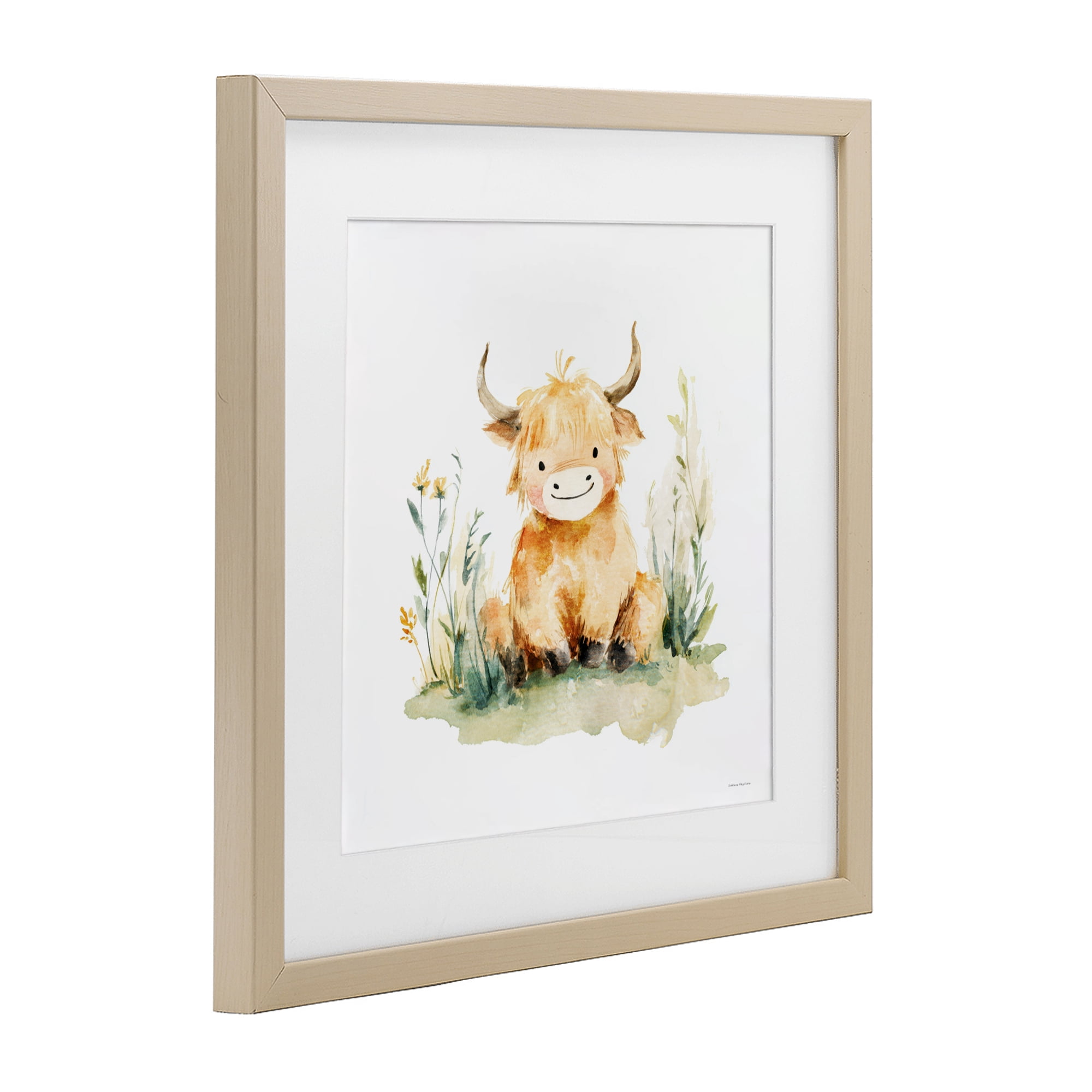 Stupell Industries Little Highland Calf Birch Framed Print Under Glass, design by Svetlana Aleynikova
