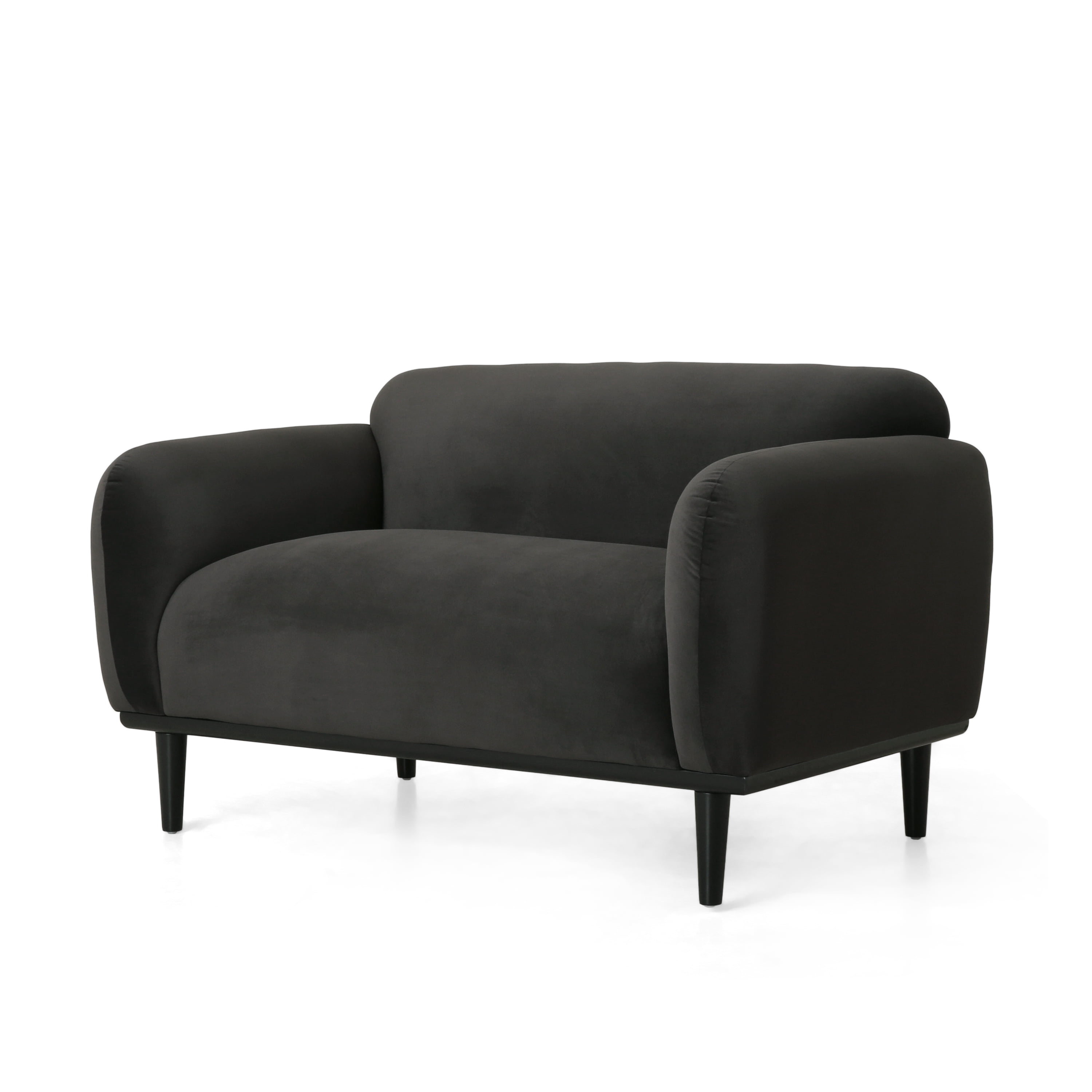 Euroco 50" Small Loveseat Sofa Couch, Boucle Upholstered 2-Seater Love Seats for Apartment, Bedroom,Small Space,Dark Gray