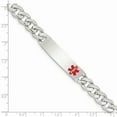 thumbnail image 2 of Sterling Silver Polished Medical Curb Link ID Bracelet - 29.0 Grams - 8.5 Inch - Measures 10mm Wide, 2 of 2