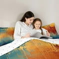 thumbnail image 5 of Manfei Gradient Tie Dye Bedding Comforter Set,Retro Batik Aesthetic Twin Comforter Sets,Teal Orange Gold Bedding Set For Teens,Luxury Bedroom Decor Reversible,2pcs, 5 of 8