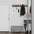 thumbnail image 6 of Wall Mounted Coat Rack 31.5'' Wooden Burnt Brown Plate with 8 Black Tri Hooks, Heavy Duty Metal Coat Hooks for Entryway Bathroom Decor, 6 of 7