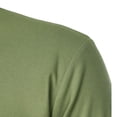 thumbnail image 3 of Summer Men's Button Up Round Neck Short Sleeved Shirt Solid Casual Top M, 3 of 4