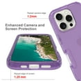 thumbnail image 6 of Clear Case for iPhone 16 Pro Max, Shockproof Hybrid Phone Bumper Cover, Solid Color Hard PC Flexible TPU Frame Anti-Scratch Non-Yellowing Transparent Case for iPhone 16 Pro Max, Purple, 6 of 6