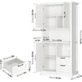 ZenZone 76" Tall Farmhouse Kitchen Pantry Kitchen Hutch Bar