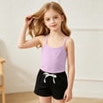 thumbnail image 5 of BCSIOAOI Toddler 2 Piece Set Girls,Cotton Solid Cami Top and Drawstring Shorts Set Pink 12-24 Months, 5 of 8