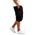 thumbnail image 5 of Gym Mens Shorts Solid Color Elastic Waist Casual Cargo Pants with Multiple Pockets Shorts, 5 of 7