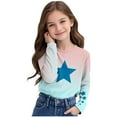 thumbnail image 6 of FamilyThread Girls Slim Tops Casual Basic Loose Soft Star Style Pullover Long Blouse T-Shirt Tee For 3-14Y, 6 of 8