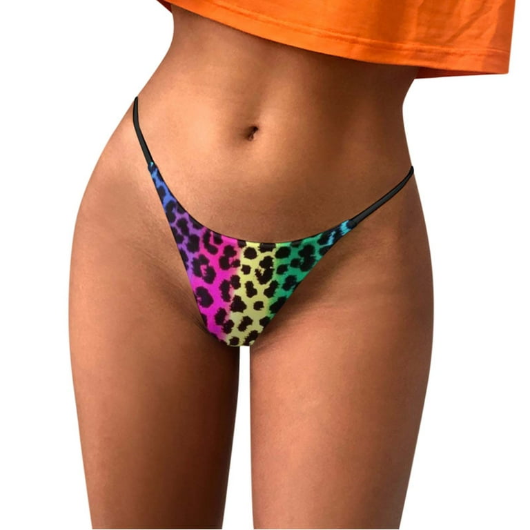 What Are Underwearwomen's Cotton G-string Panties - Sexy Rainbow Print  Low-rise Underwear