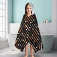 thumbnail image 6 of Black Baseball Bats and Balls Pattern Hooded Bath Towel，60"x35" for Ages 3 To 12 Kids, Quick Dry Lightweight Soft Microfiber Hood Beach Towel Cover Up for Kids, 6 of 7