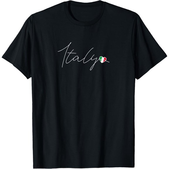 Italia Simple Love Italian Flag Heart on Italy T-Shirt