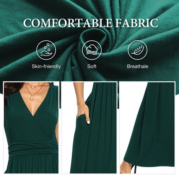 plain dark green dress Asklazy Women Sleeveless Deep V Neck Loose Long Maxi Casual Dress, Rayon Blend, Green, US Size S Zapaka Women Burgundy Long V neck Color:Gold/Blue adhesive bra model: Julia Convertible