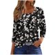 thumbnail image 1 of Blusas para las Mujeres Casual, 3/4 Manga Floral Estampado Camiseta de Moda Top Hecho de Poliéster Transpirable Suave para el Uso Diario de Primavera Otoño, Tops de Blusa para las Mujeres, 1 of 9