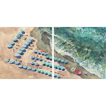 Marmont Hill Blue Beach Umbrellas II Diptych