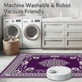 thumbnail image 5 of ODIKA 6'x9' Machine Washable Non-Slip Area Rug, Paisley Teardrop Motif Feline Hideout Den with Foundation High Traffic Rug with Pad, Purple, 679394, 5 of 8