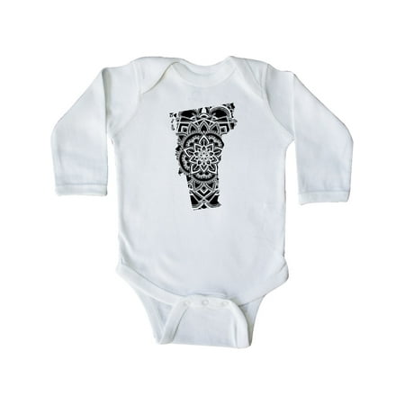 

Inktastic Vermont Silhouette Mandala Gift Baby Boy or Baby Girl Long Sleeve Bodysuit