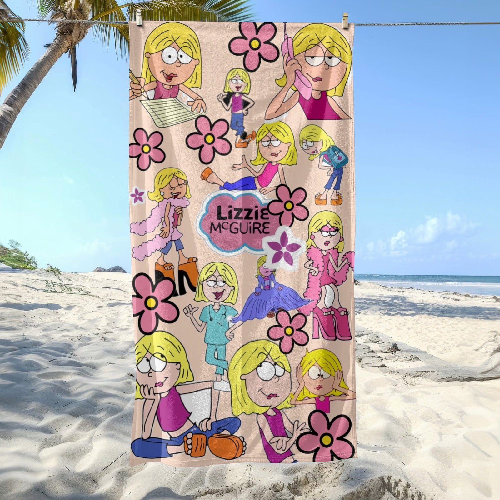 Lizzie Mcguire Banner Gifts Beach Towel for Women Girl Birthday Inspired Fan Bath Outdoor Music Lover