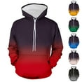 thumbnail image 4 of guisaled Mens Pullover Hoodie Sweatshirts Fashion Gradient Colors Fleece Hoodies Casual Comfrt Slim Fit Sweatshirt with Pockets, 4 of 5
