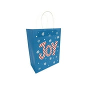 Holiday Time Christmas Gift Paper Bag, Blue Joy, Large, 10x5x13in