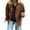 Brown, variant on Simua Womens Suede Jacket Fall Winter Fashion Casual Oversized Faux Leather Blazer Jacket Trench Coat