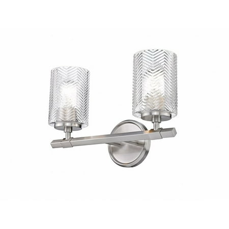 

2 Light Vanity Light Fixture in Restoration Style 14.25 inches Wide By 9.75 inches High-Brushed Nickel Finish Bailey Street Home 372-Bel-4185816