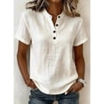 thumbnail image 2 of Ashirexll Short Sleeve Shirts for Women Summer Breathable V-Neck Short Sleeve T Shirt Woman Loose On Leisure for Daily, 2 of 5