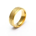 thumbnail image 4 of 18K Gold Plated Titanium Steel Band Women/Mens Wedding Pearl Sand Ring Size 6-13, 4 of 4