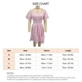 thumbnail image 3 of Vestido de mujer con mangas cortas acampanadas, dobladillo con volantes, cintura cruzada, espalda calada, vestido de verano fruncido, 3 of 3