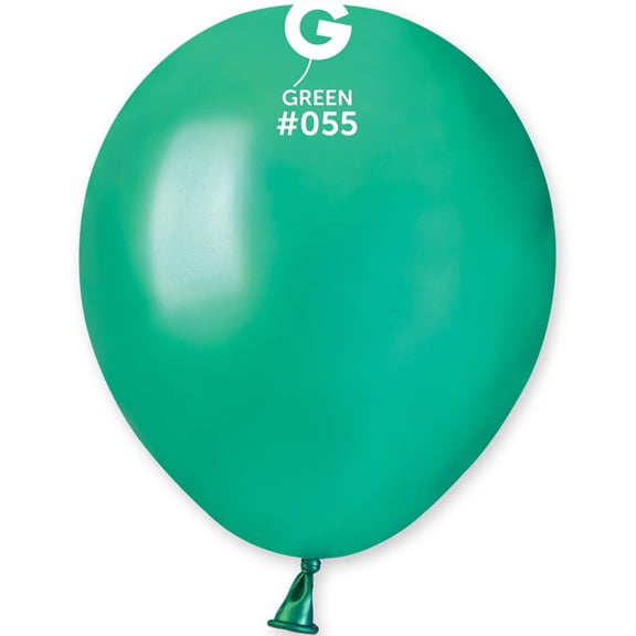 100 Gemar Metallic Green Balloons 5"