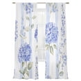 thumbnail image 6 of Purple Hydrangea Sheer Curtains for Living Room Bedroom Stripe Vintage Floral Sheer Curtains 84 Inch Long 2 Panels Set Light Filtering Curtain Window Treatments Drapes for Dining Room, 6 of 6