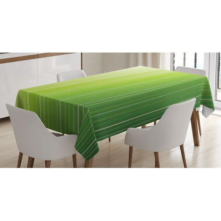 

Ambesonne Sage Tablecloth Rectangular Table Cover Ombre Color Stripe Digital 52 x70 Green Pale Green White