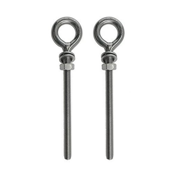 2 Pieces Stainless Steel 316 M8 Eye Bolt 8mm x 100mm Marine Grade
