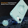 thumbnail image 5 of Magnetic Case for iPhone 16e Ring Holder Bracket Cover, Compatible with MagSafe Charging Support Car Mount, Hybrid Shockproof Dustproof Slim Rugged Case for iPhone 16e, Blue, 5 of 8